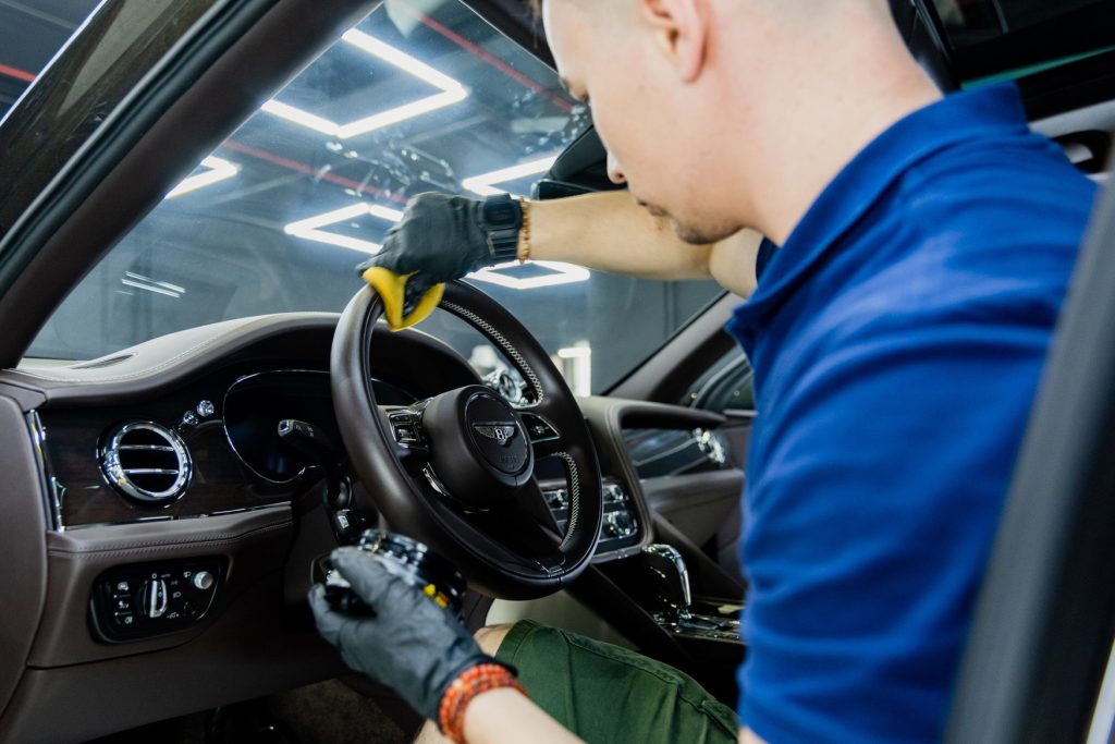 clean steering wheel