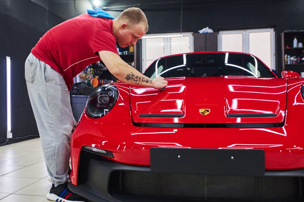 porsche car wrapping with film